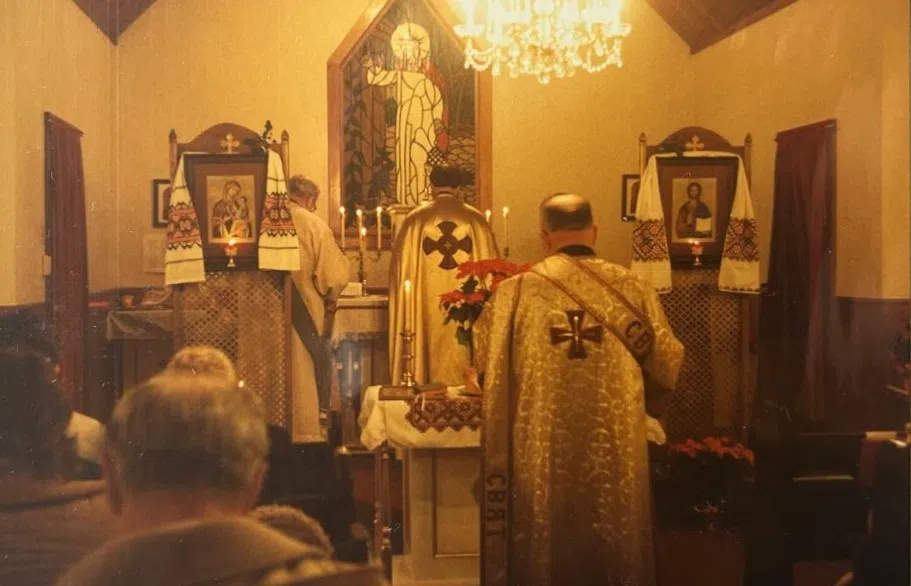 Priests celebrating a service at St. Michael’s Church.