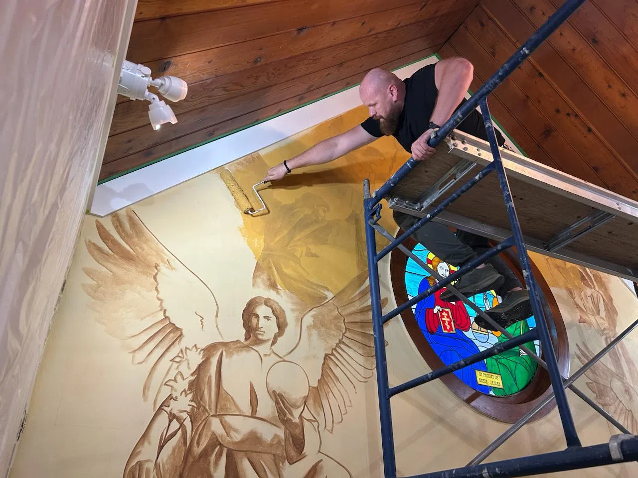 Iconographers at work in St. Michael’s Church.
